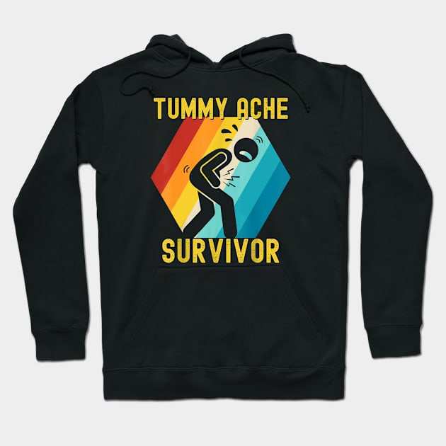 Vintage Tummy Ache Survivor Funny Hoodie by Shaniya Abernathy